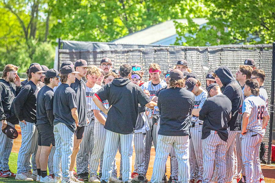 D'Youville University Baseball Team Huddle